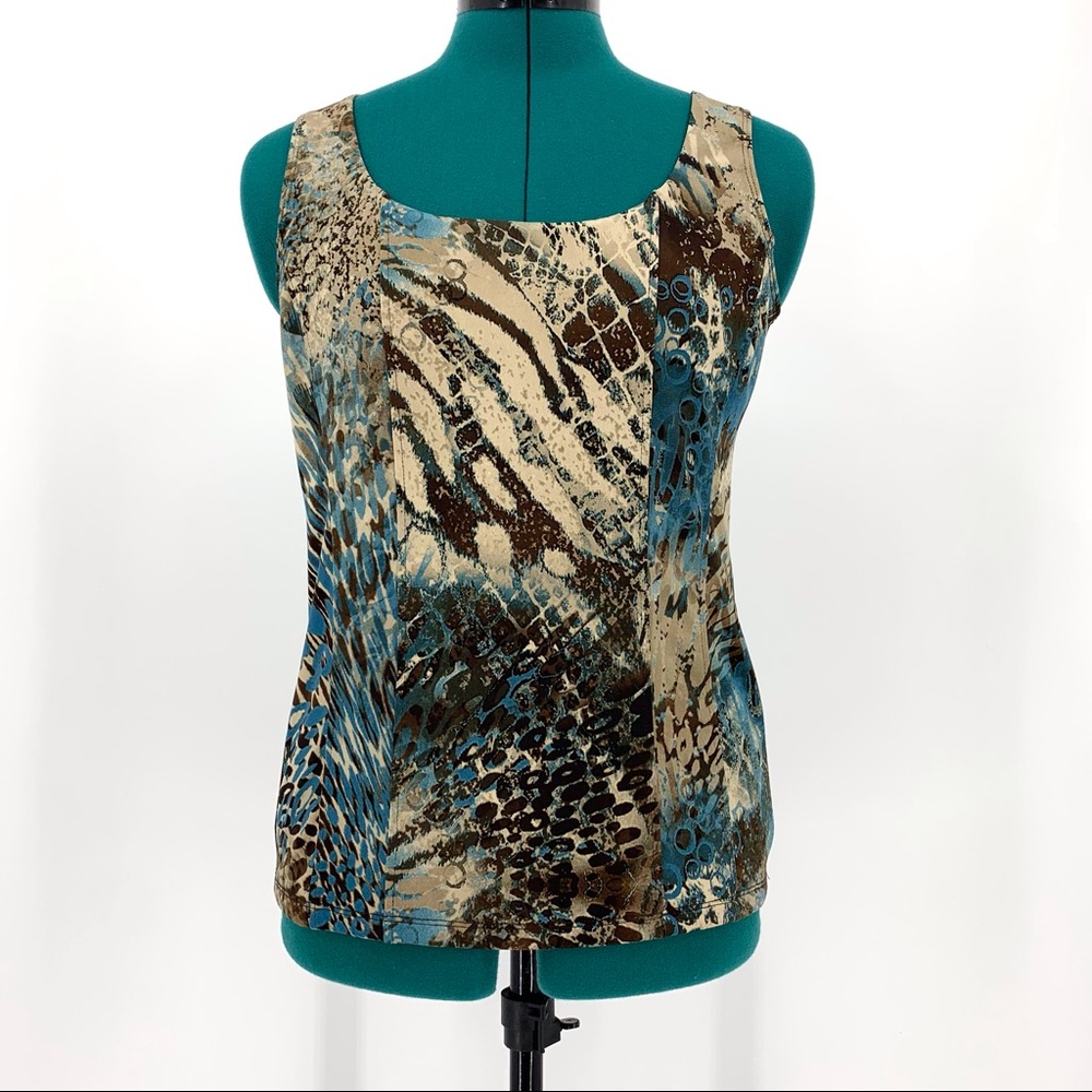 Donna Degnan Patterned Fitted Sleeveless Top, S